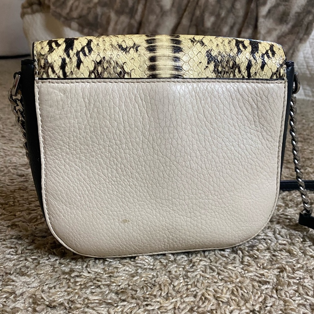 Michael Kors Snake Print Leather Crossbody Chain Strap Colorblock - Picture 4 of 8